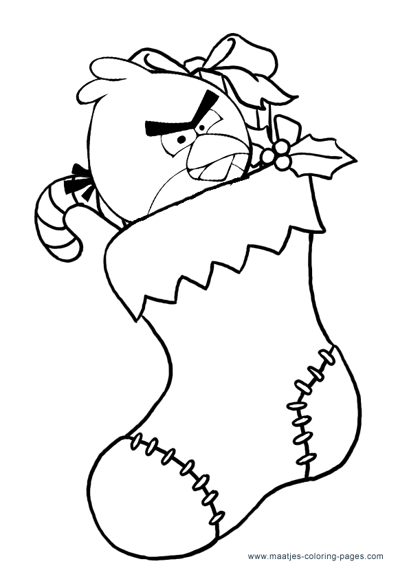 Christmas Angry Birds Coloring Pages