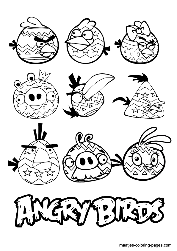 Angry Birds Easter coloring pages