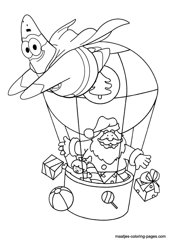 Patrick Star Christmas coloring pages