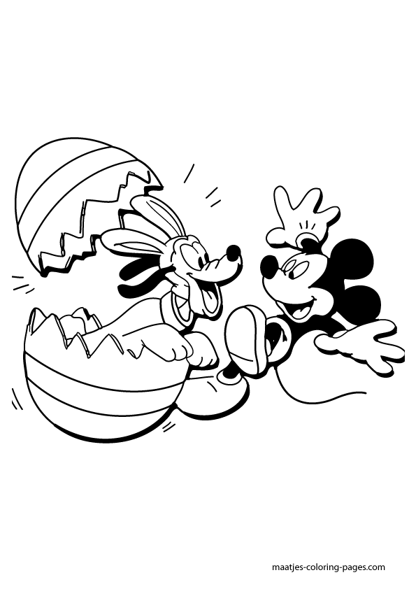 Mickey Mouse and Pluto Easter joy