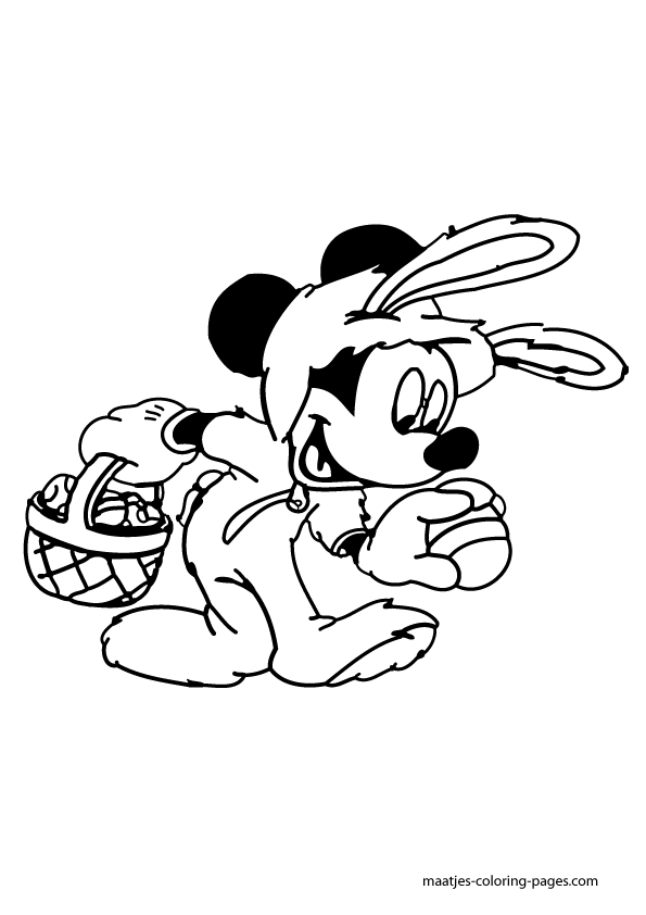 Mickey Mouse Spring Coloring Pages / Mickey Mouse With Flowers Coloring