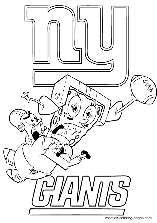 New York Giants Spongebob playing football