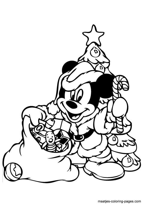 mickey mouse christmas coloring pages - photo #23