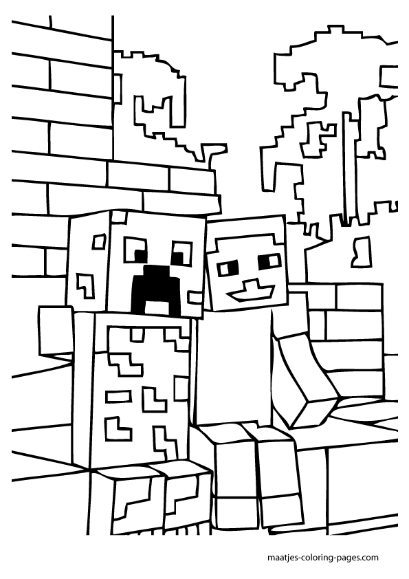 hard minecraft coloring pages