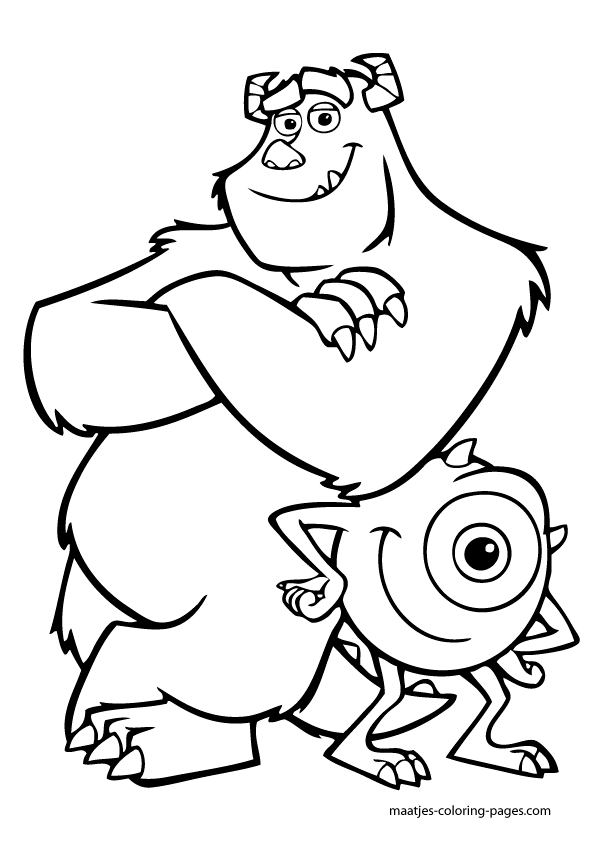 Monsters Inc Coloring Pages : Monsters, Inc. - Sulley with a cube of