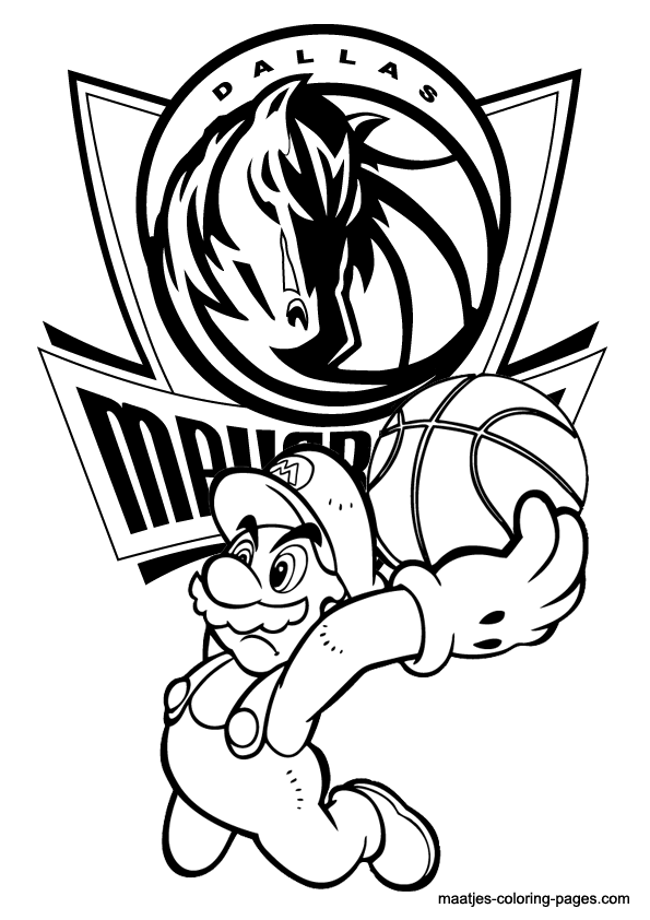 Dallas Mavericks NBA coloring pages