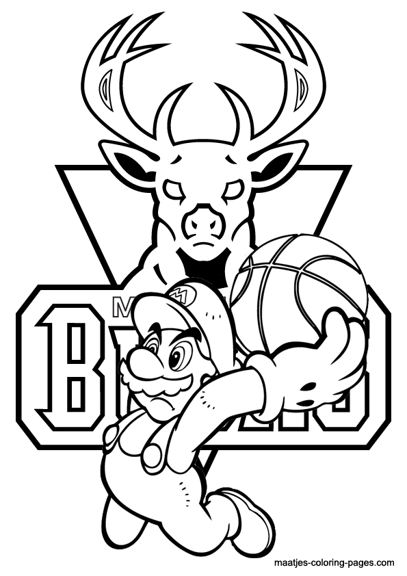 Milwaukee Bucks NBA coloring pages