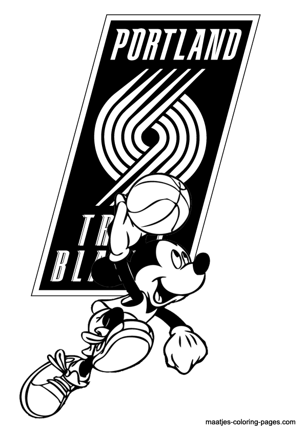 Portland Trail Blazers NBA coloring pages