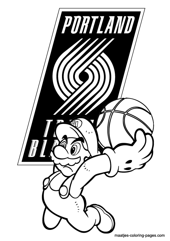 Portland Trail Blazers NBA coloring pages