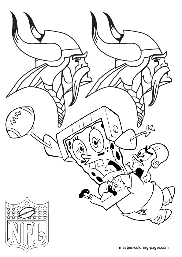 Minnesota Vikings - Patrick and Spongebob - Coloring Pages