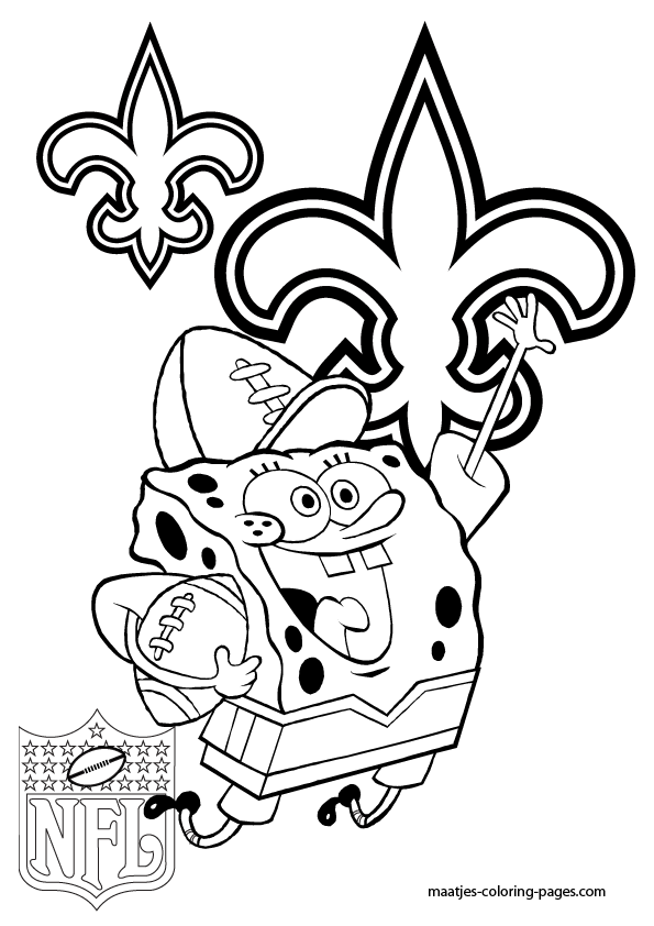 New Orleans Saints - Spongebob - Coloring Pages