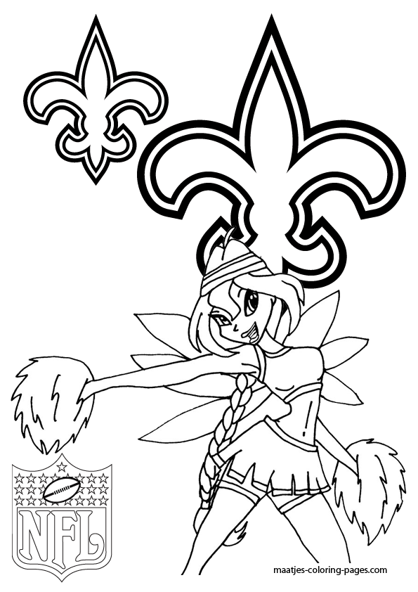 New Orleans Saints Coloring Pages New Orleans Saints Winx Cheerleader Coloring Pages