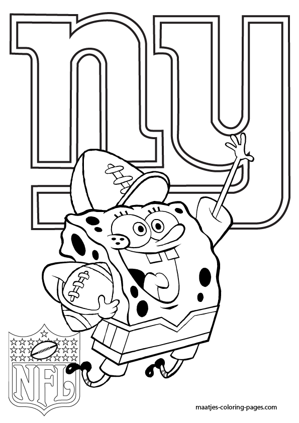 Coloring Pages Of Giants New York Giants Spongebob Coloring Pages