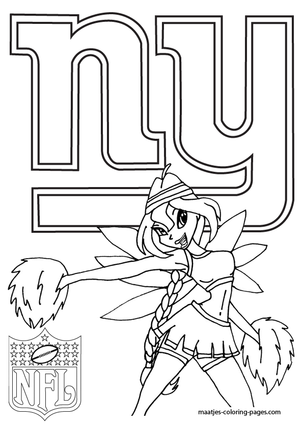Coloring Pages Of Giants New York Giants Winx Cheerleader Coloring Pages