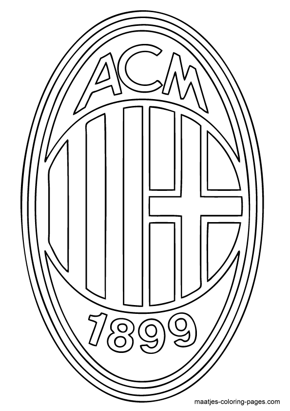 AC Milan soccer club logo coloring page