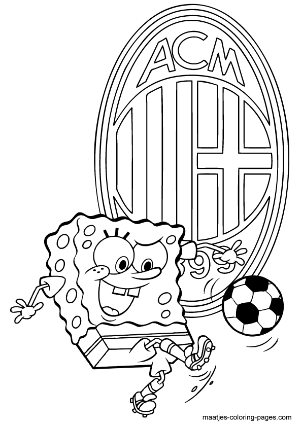 SpongeBob SquarePants playing soccer