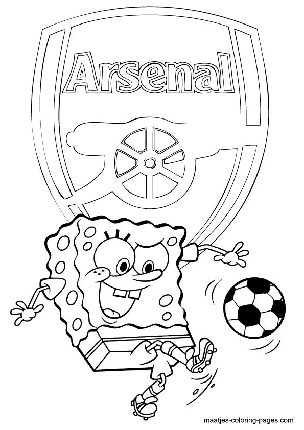 Arsenal SpongeBob SquarePants playing soccer