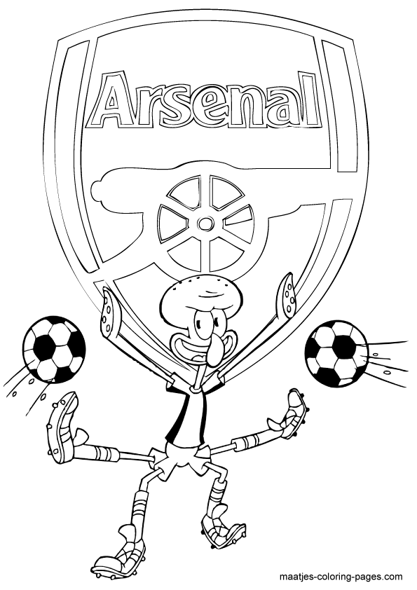 Arsenal Squidward playing soccer