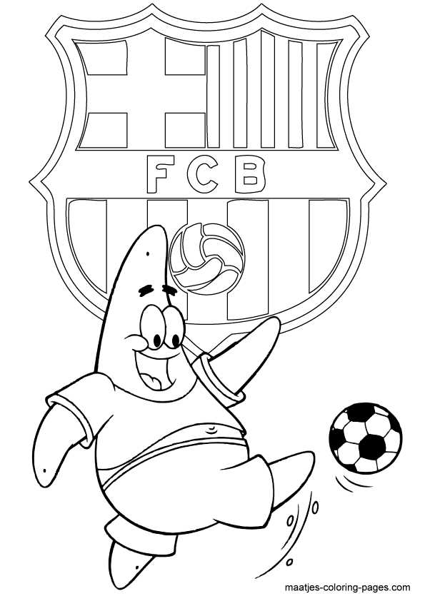 Barcelona Patrick Star playing soccer