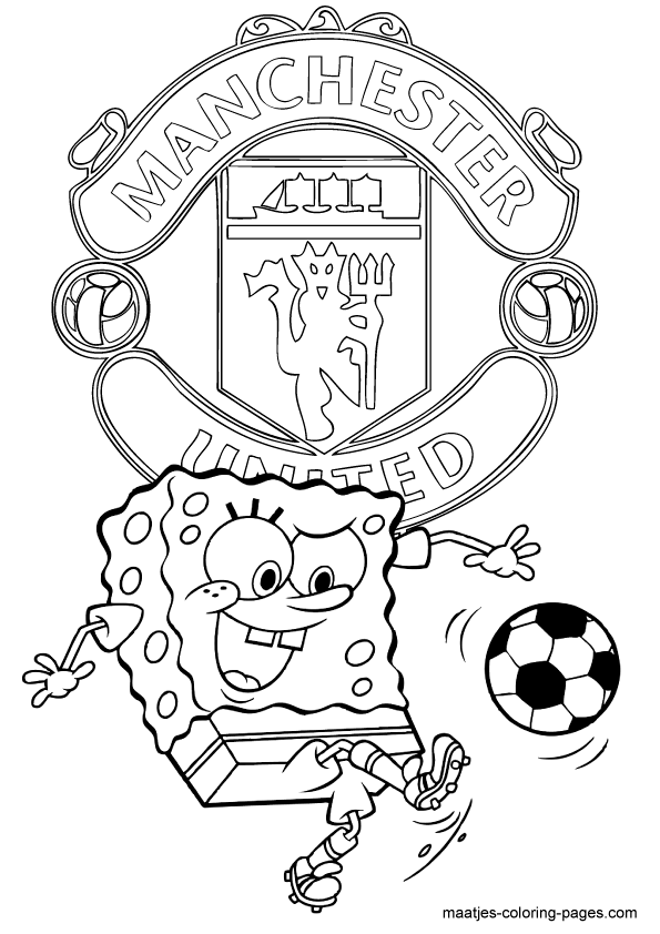 Manchester United and Spongebob coloring pages