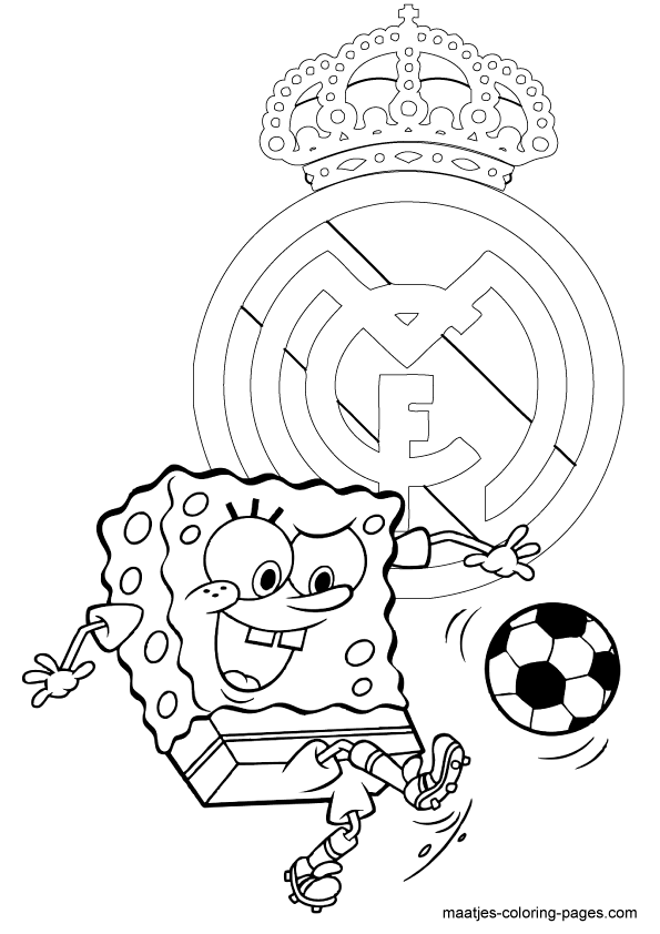 SpongeBob SquarePants playing soccer