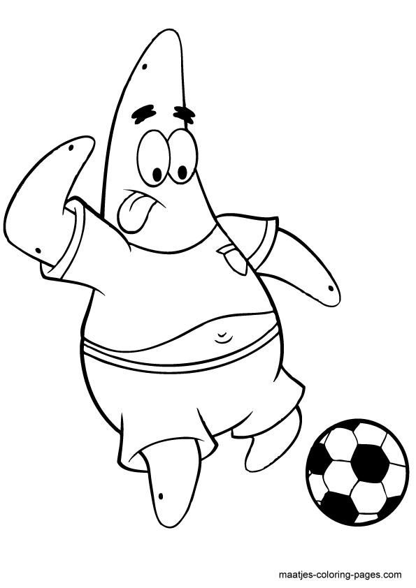 SpongeBob SquarePants playing soccer