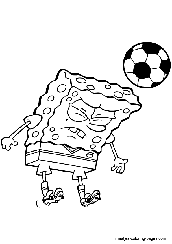 SpongeBob SquarePants playing soccer