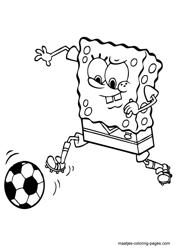 SpongeBob SquarePants playing soccer