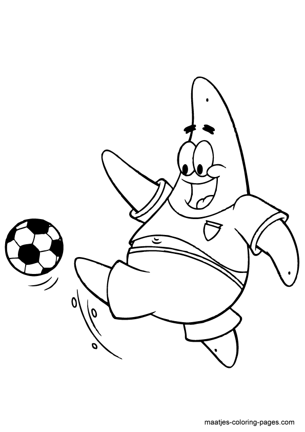 SpongeBob SquarePants playing soccer