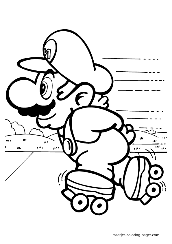 Super Mario on the roller skates
