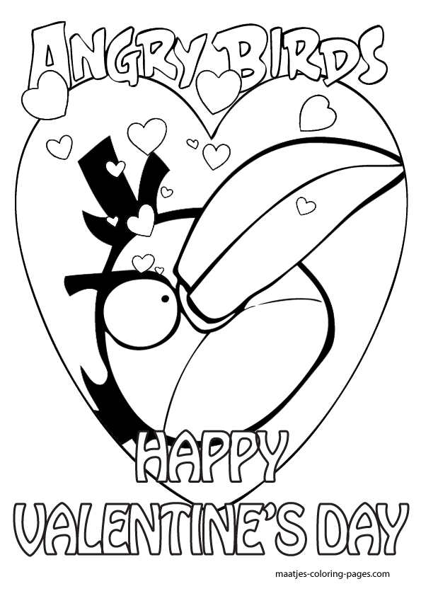 Angry Birds Valentines Day Coloring Pages