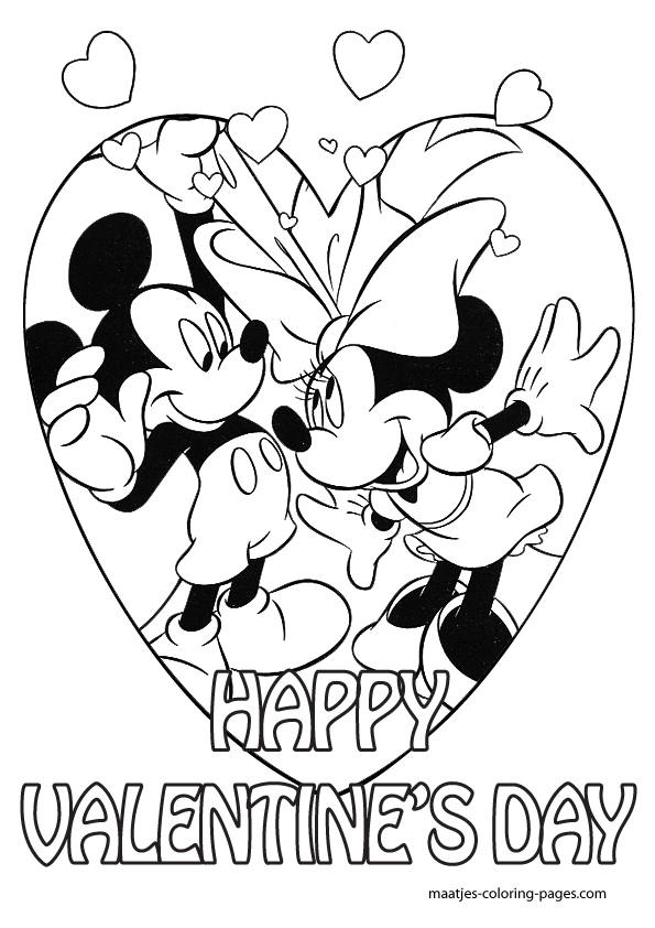 Mickey Mouse Valentines Day Coloring Pages