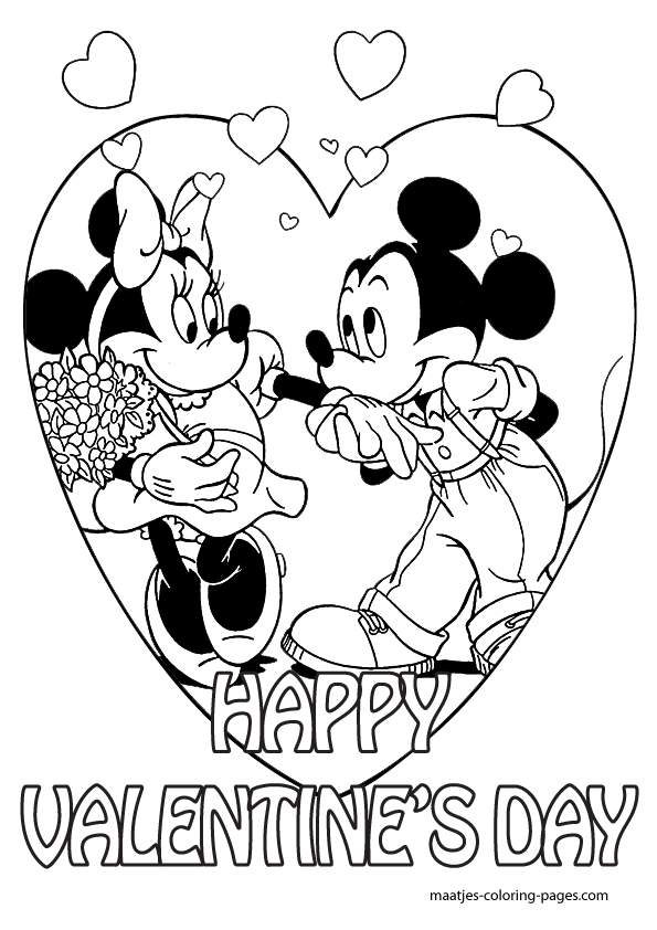 Mickey Mouse Valentines Day Coloring Pages