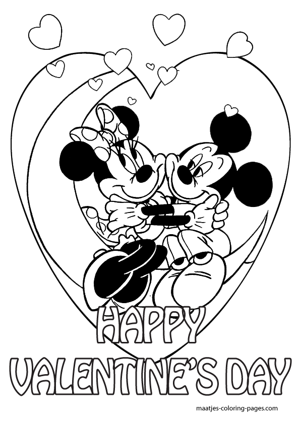 valentine mickey mouse coloring pages