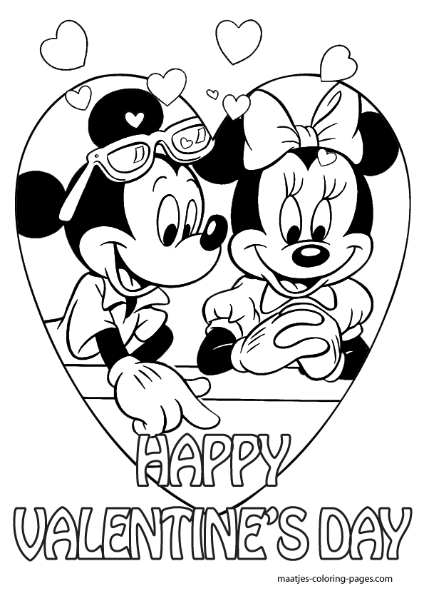 Mickey Mouse Valentines Day Coloring Pages