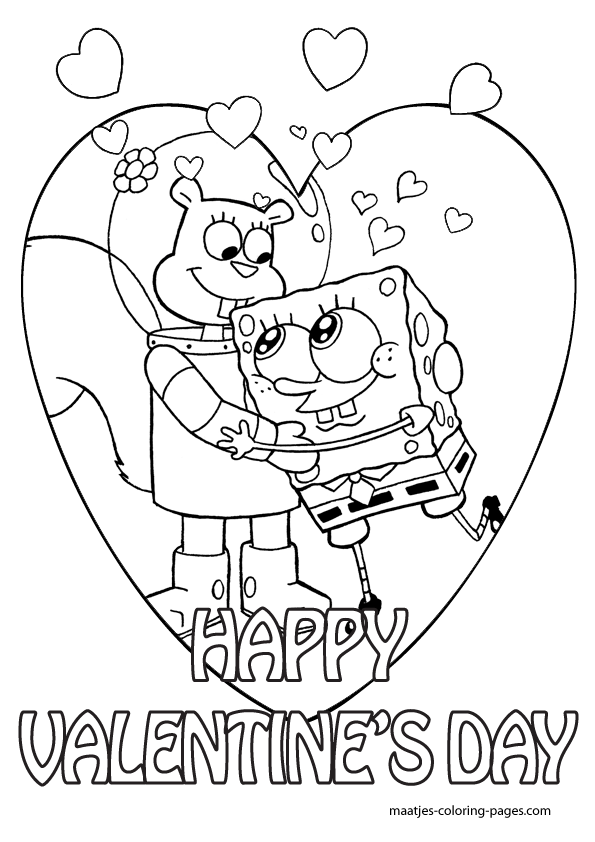 SpongeBob Valentines Day Coloring Pages
