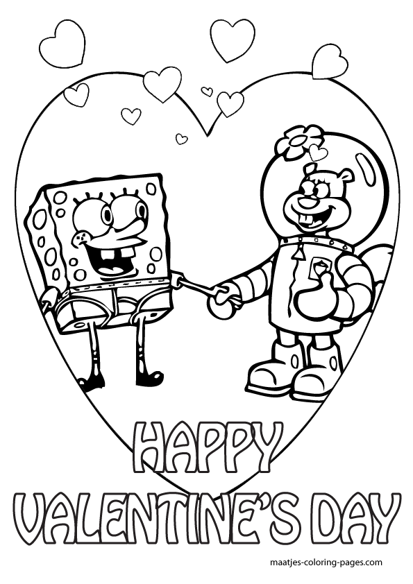 Spongebob Valentines Day Coloring Pages