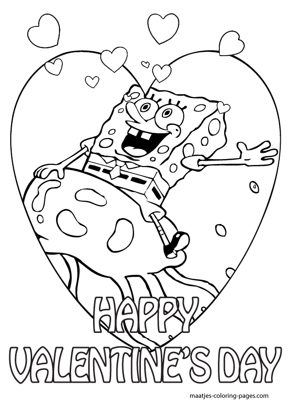 Spongebob Valentines Day Coloring Pages