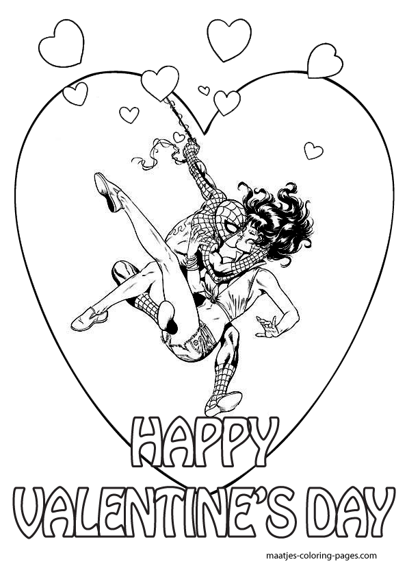 Superhero Valentines Day Coloring Pages