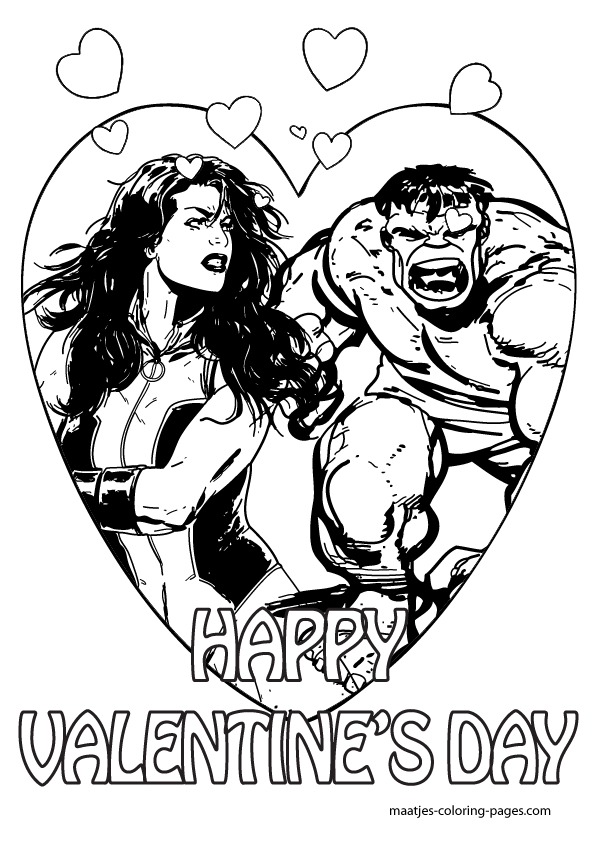 Hulk Valentines Day Coloring Pages