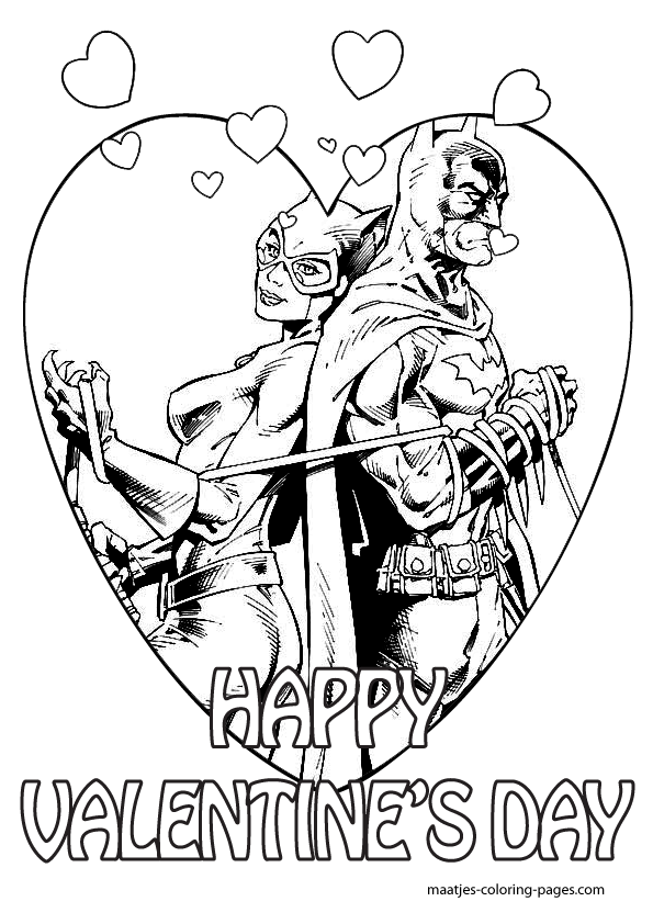 Batman Valentines Day Coloring Pages