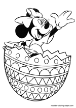 Minnie Mouse jumping out off easter egg