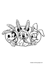 Easter bunny friends Mickey, Donald Duck and Goofy