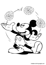 Mickey Mouse juggling with easter eggs