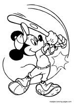 Mickey Mouse playing baseball