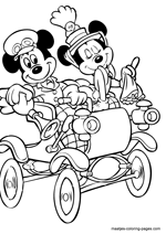 Mickey Mouse driving a car