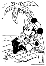 Mickey Mouse on a tropical island
