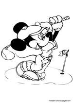 Mickey Mouse playing golf