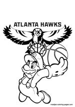 Atlanta Hawks Super Mario coloring pages