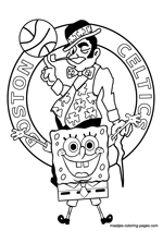 Boston Celtics Spongebob coloring pages